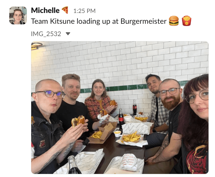Team members socializing at a company event