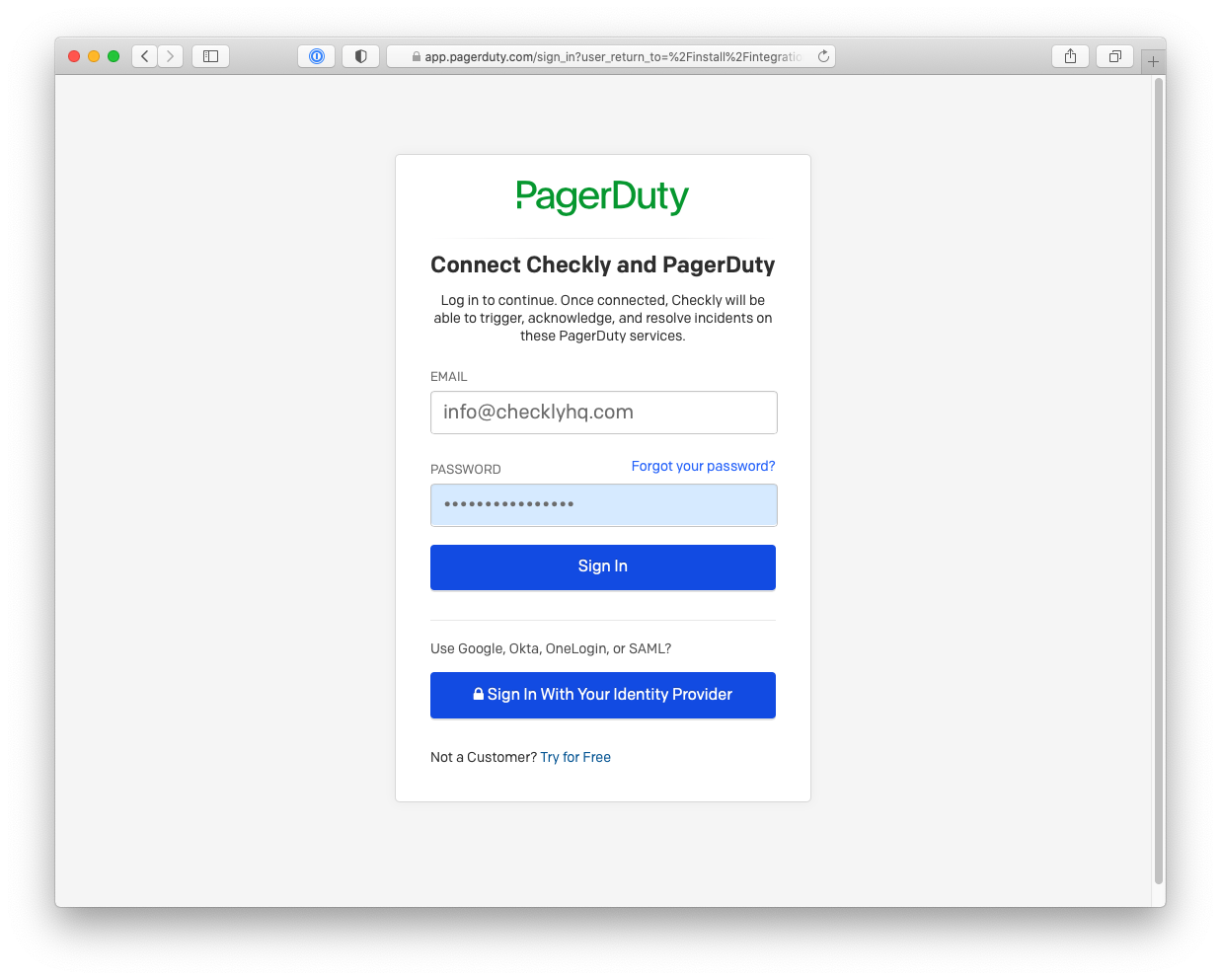 set up checkly pagerduty integration step 2