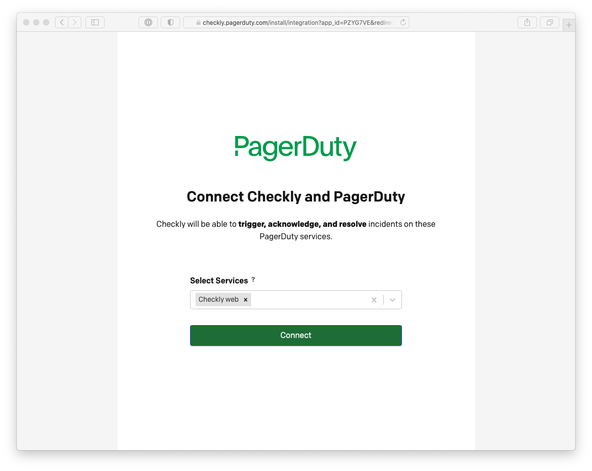set up checkly pagerduty integration step 3