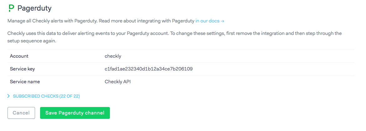 set up checkly pagerduty integration step 4